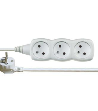 Emos Predlžovací prívod biely 3 zásuvky 5m