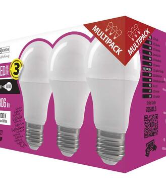 Emos Žiarovka LED Classic A60 8.5W E27, neutrálna biela 3ks