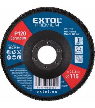 Extol Premium Kotúč lamelový šikmý korundový, P120, 115mm, diera 22,2mm