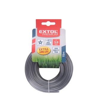 Extol Premium Lanko do kosačky s jadrom, hviezdicový profil, priemer 3mmx15m, PA66, nylón