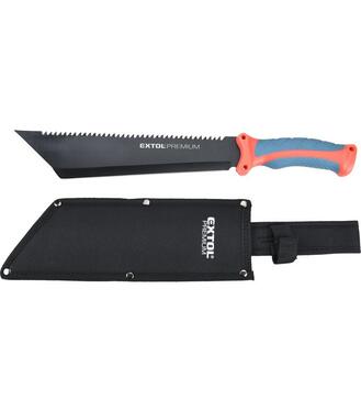 Extol Premium mačeta s pílou a nylónovou rukoväťou, 260/395mm, hrúbka čepele 3,5mm s púzdrom, int.ozn.8877203