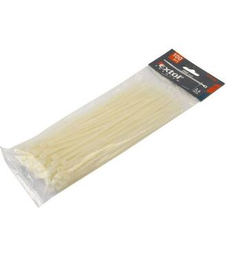 Extol Premium Pásky sťahovacie biele 3.6x200mm 100ks priemer 50mm