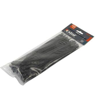 Extol Premium Pásky sťahovacie čierne 2.5x100mm 100ks priemer 22mm