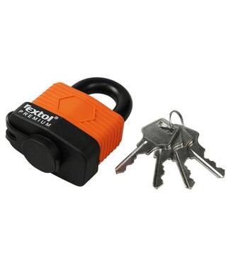 Extol Premium Zámok visiaci vodeodolný poplastovaný, 4 kľúče, 40mm