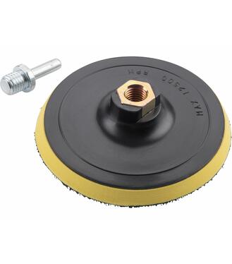 Extol Tanier unášací so suchým zipsom pre uhl. brúsky (M14), 125mm, adaptér z M14 na valcovú stopku pr.8mm. 108530