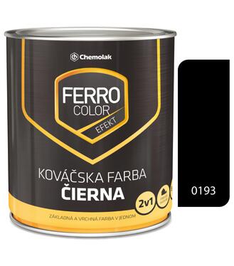 Ferro Color Efekt kováčska čierna - syntetická antikorózna matná farba 2v1 0,75l