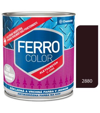 Ferro Color U2066 2880 tmavohnedá Pololesk - základná a vrchná farba na kov 0,75l