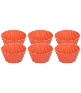 Forma MagicHome, na pečenie, na cupcake, silikón červená, set 6ks 6,5x6,5x3cm