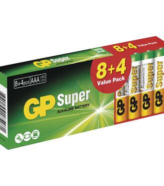 GP Super Batéria alkalická AAA 8+4ks