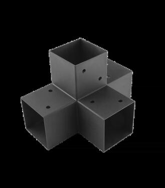 GPX 100 Spojka štvorcového nosníka čierna C 102x206x306x2,0