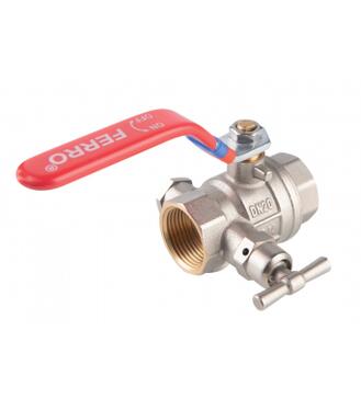 Guľový plnoprietokový kohút s vypúšťaním, páka MM 1/2`