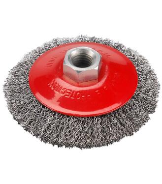 Kartáč miskový M14 vlnitý, oceľový drôt 0,3mm, 100mm