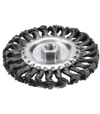 Kartáč okružný vrkočový, oceľový drôt 0,5mm, 150mm, otvor 22,2mm