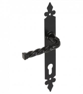 Kľučka ozdobná WHA 90 čierna s otvorom na vložku pre kľúč