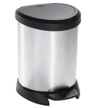 Kôš Curver DECO BIN 15l, strieborný/čierny, na odpad