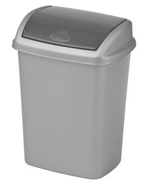 Kôšík Curver Dominik 10l, strieborná/grafitová, na odpad