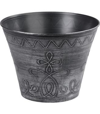 Kvetináč Strend Pro Flower, 24,5x19,3 cm, strieborný, metalický efekt