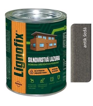Lignofix Silnovrstvá lazúra - antik šedá 0,75l