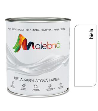 Malebná 0100 biela - Vrchná akrylátová pololesklá farba 0,7l