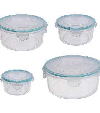 MgicHome Dóza plastová - sada 4ks, okrúhle 0,40/0,80/1,50/2,30l, clipové zatváranie