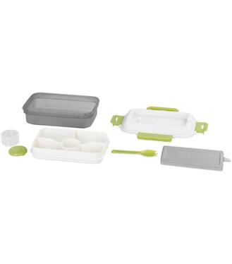 Obedár hranatý, 1,2 lit., s vidličkou/lyžicou 23x15x8,8cm