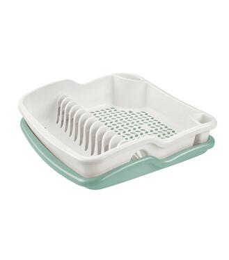 Odkvapkavač na riad UH 39x39x11cm bielo/zelený BRIO TONTARELLI