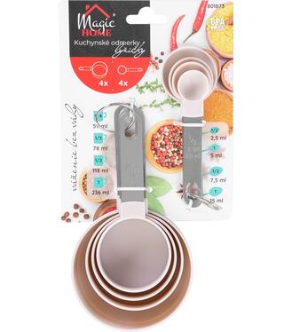 Odmerka MagicHome, lyžicové a hrnčekové, kuchynská, sada 8 ks, 2,5 ml - 236 ml