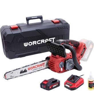 Píla Worcraft CGC-S20LiBAM bezuhliková reťazová 20V Li-ion 75ml nádrž na olej, 12` reťaz, SET v kufríku