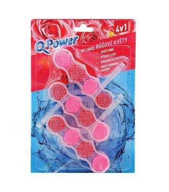 Q-Power WC záves 3ks ružové kvety