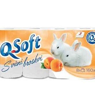 Q Soft Toaletný papier Broskyňa 3-vrstvový 8ks