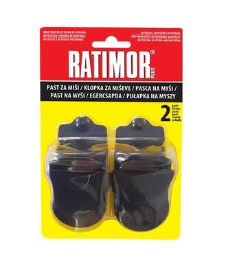 Ratimor Plastová pasca na myši - so zásobníkom na návnadu, 2ks/bal.