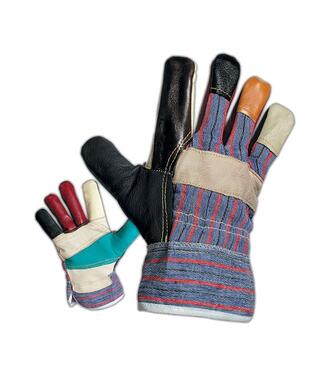 Rukavice prac. koza/latka pruz. ROBIN