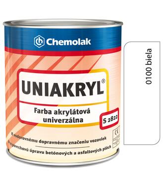 S2822 Uniakryl 0100 biela - Farba na značenie ciest, na asfalt a betón 0,75l