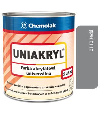 S2822 Uniakryl 0110 šedá - Farba na značenie ciest, na asfalt a betón 0,75l