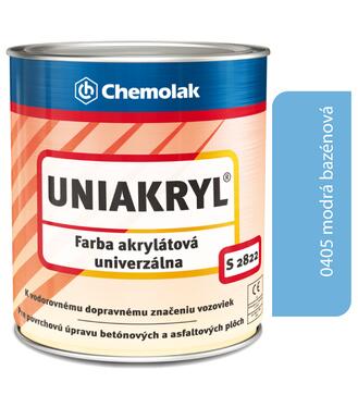S2822 Uniakryl 0405 modrá - Farba na značenie ciest, na asfalt a betón 0,75l