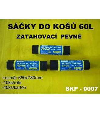 Sáčky do koša zaťahovacie pevné 65x78cm 60l 10ks