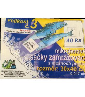 Sáčky zamrazovacie mikroténové s možnosťou popisu č.3 30x40cm 40ks