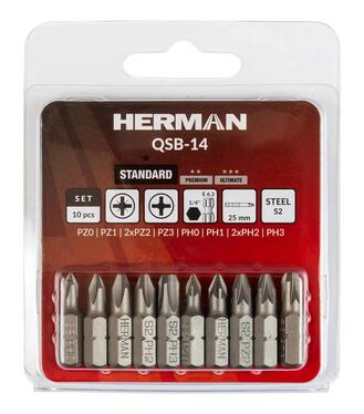 Sada bitov Classic HERMAN QSB-14 10-dielna