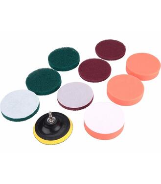 Sada na čistenie do vŕtačky,unášací tanier 100mm 3xšpongia 6x abrazívny výsek