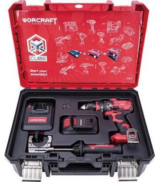 Set Worcraft XCUBE004 Toolbox bezuhlíkový skrutkovač CHD-S20LiBH 1x 4.0 Ah akumulátor 1x nabíjačka