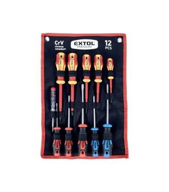 Skrutkovače, 12-dielna sada, (-) 3,5-5,5-6,5mm, PH1-2, el. (-) 3-4-5,5mm, PH1-2, CrV