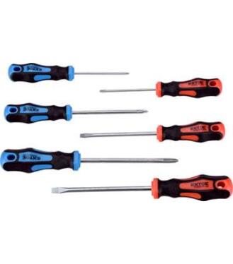 Skrutkovače, 6-dielna sada, (-) 3-5-6mm, PH0-1-2, CrV