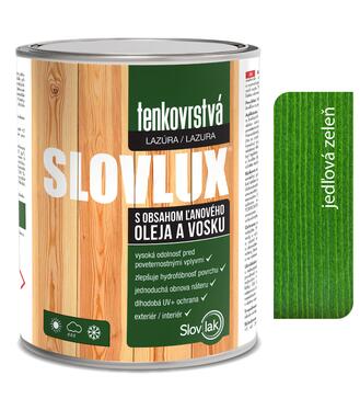Slovlux Tenkovrstvá lazúra na drevo, jedlová zeleň 2,5l