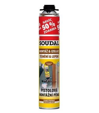 Soudal Pena montážna pištolová 500ml + 50% zdarma