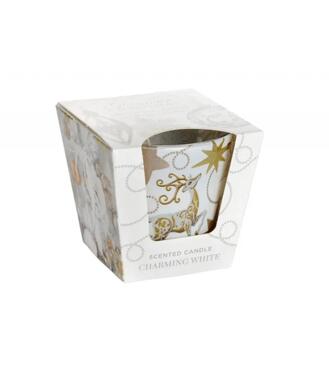 Sviečka v skle CHARMING WHITE 115g
