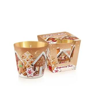 Sviečka v skle Gingerbread town 115g/30h