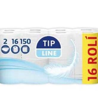 Tip Line Toaletný papier 2 vrstvový 150 útržkov 16ks