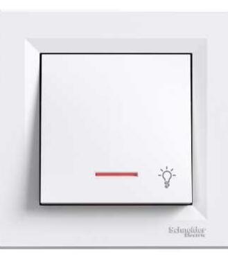 Tlačidlový ovládač Asfora  `svetlo` 1/0 So B biela EPH1800121