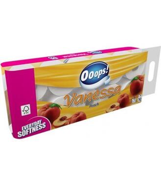 Toaletný papier Ooops 3vrstvový Vanessa broskyňa 10ks