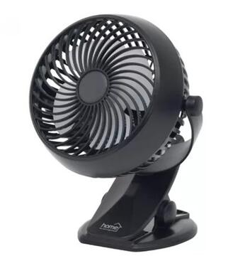 Ventilátor akumulátorový štipcový 10cm čierny